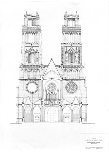 Cathédrale Sainte-Croix : façade arrière du massif occidental