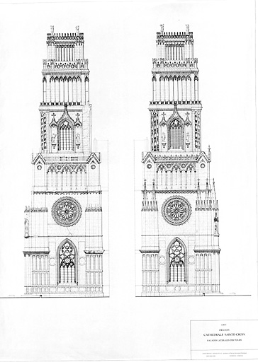 Cathédrale Sainte-Croix : façade latérale des tours