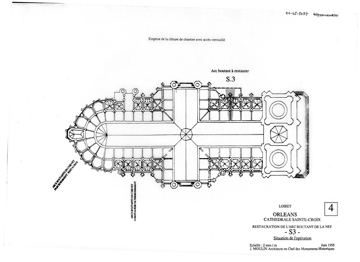 Cathédrale Sainte-Croix : RESTAURATION DE L'ARC BOUTANT DE LA NEF plan de situation de S2