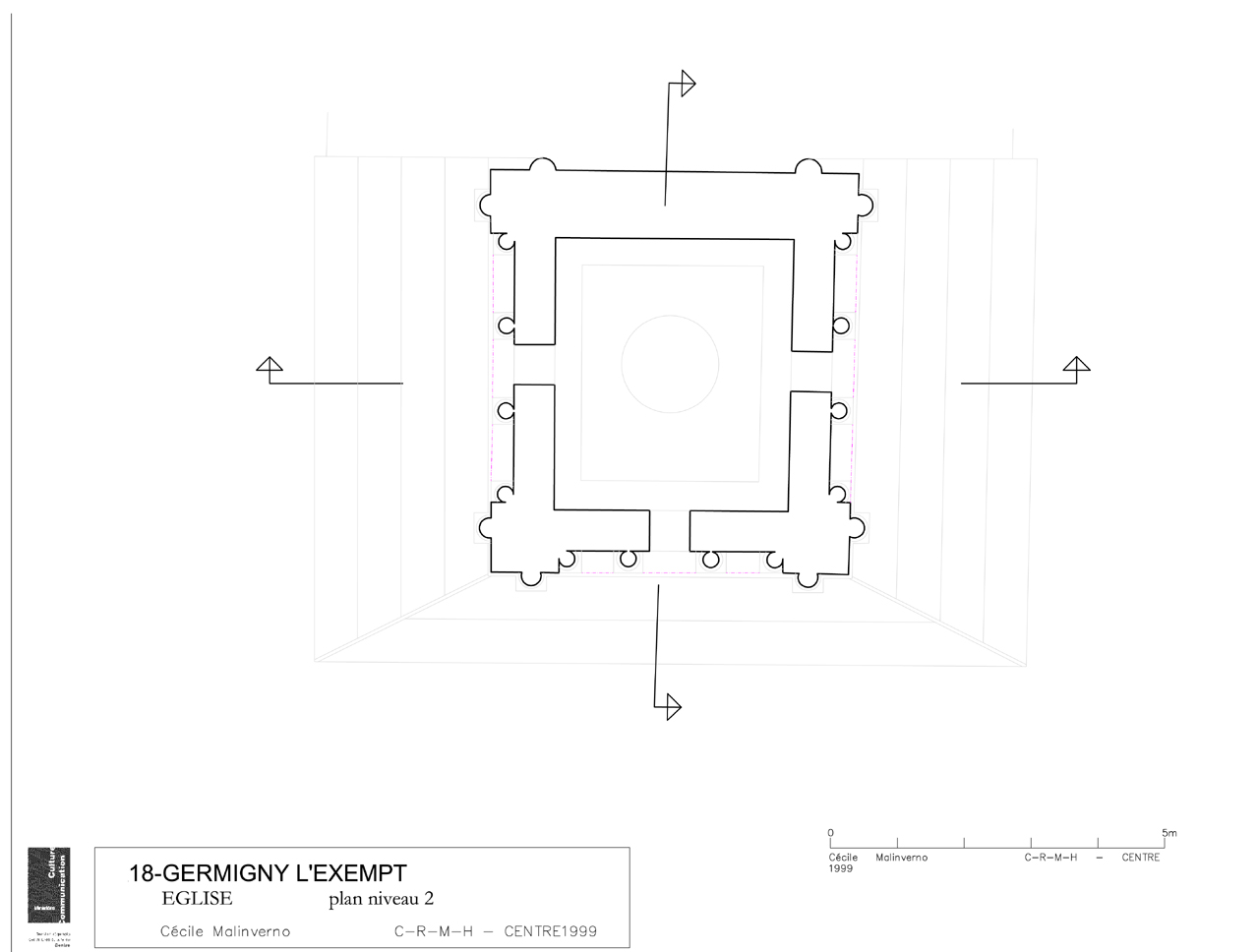 Eglise Notre-Dame : Plan niveau 2.