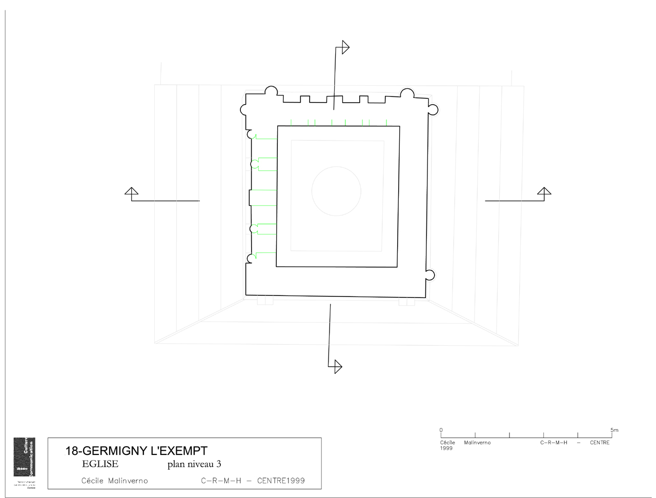 Eglise Notre-Dame : Plan niveau 3.