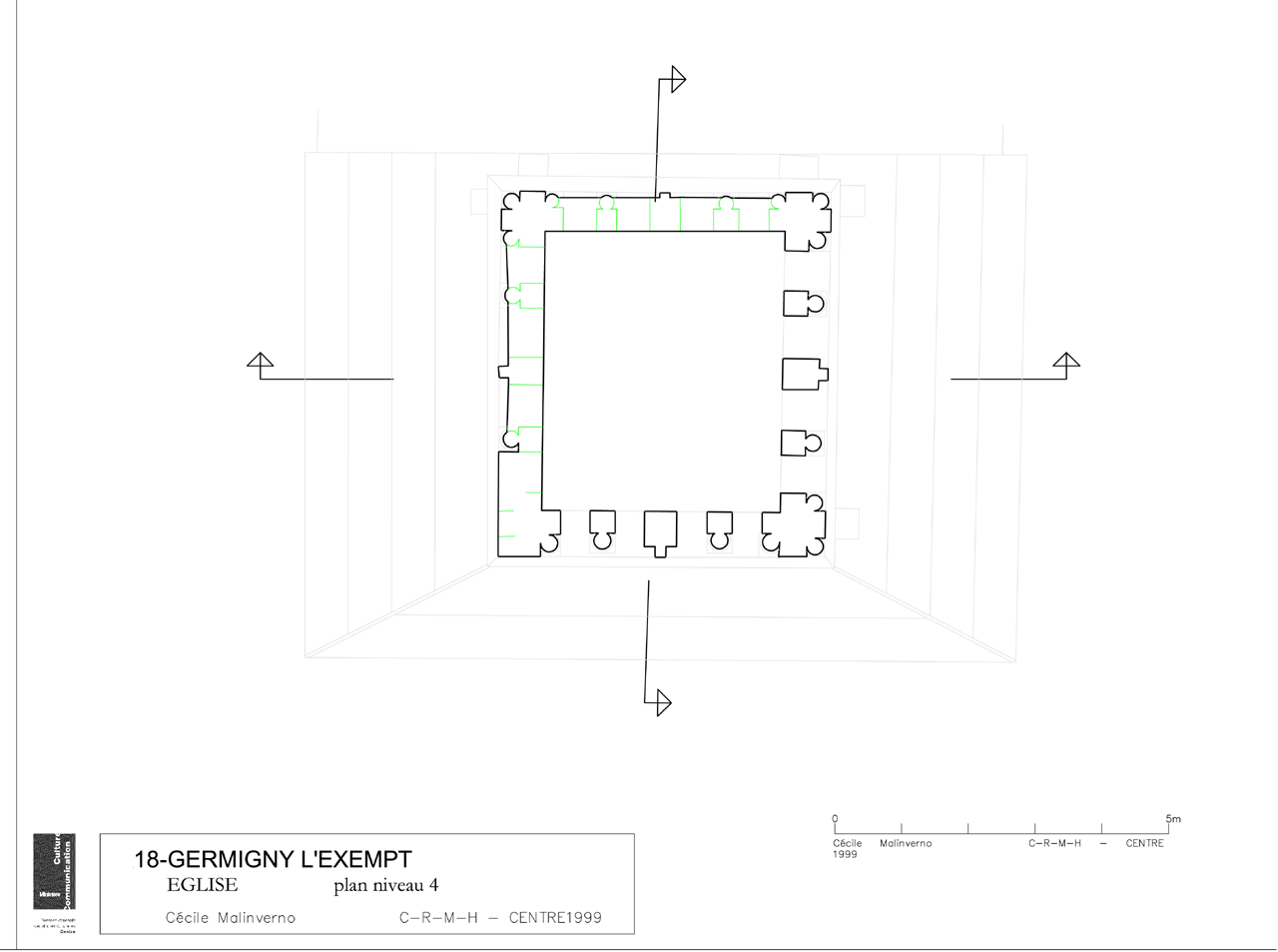 Eglise Notre-Dame : Plan niveau 4.