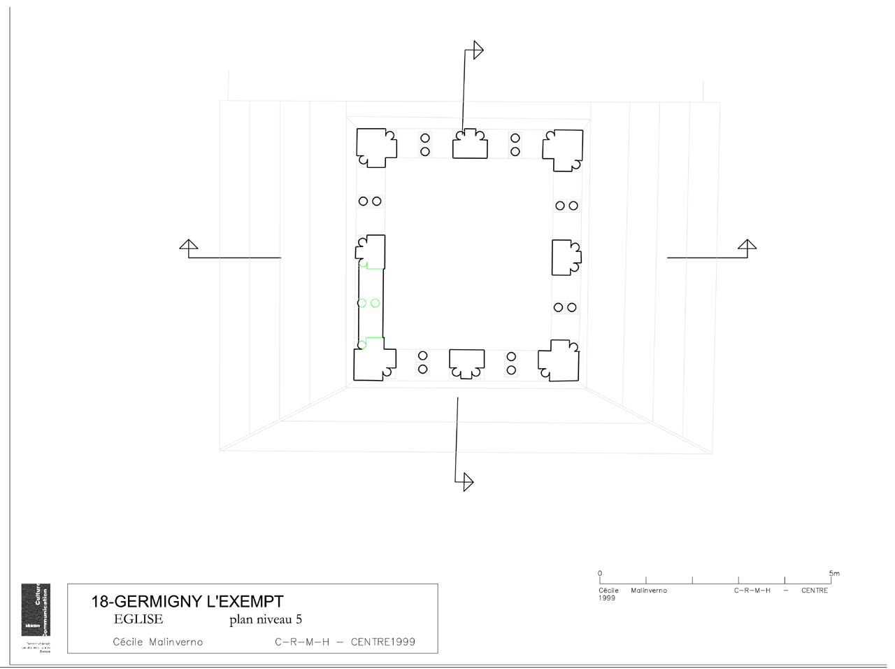 Eglise Notre-Dame : Plan niveau 5.