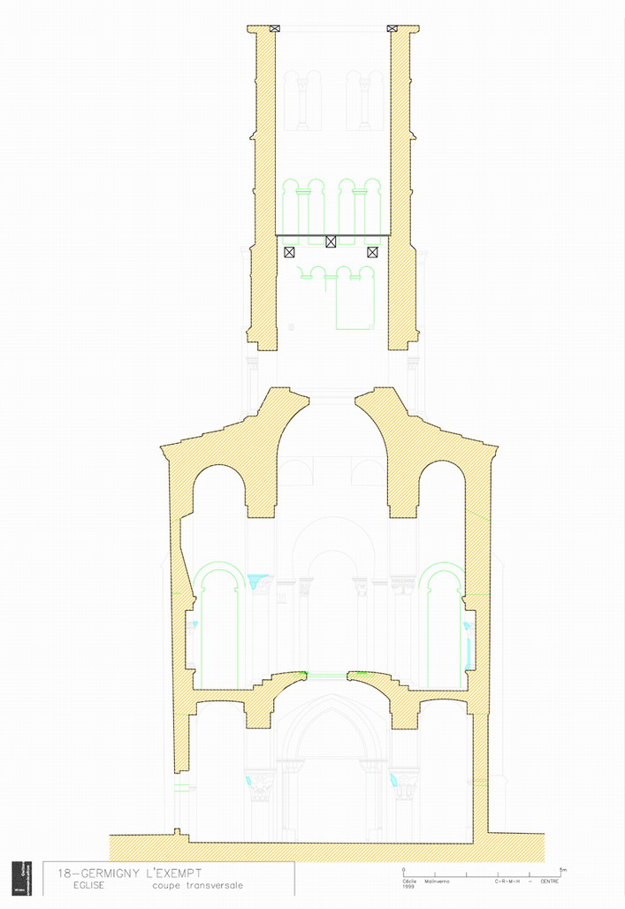 Eglise Notre-Dame : Coupe transversale.