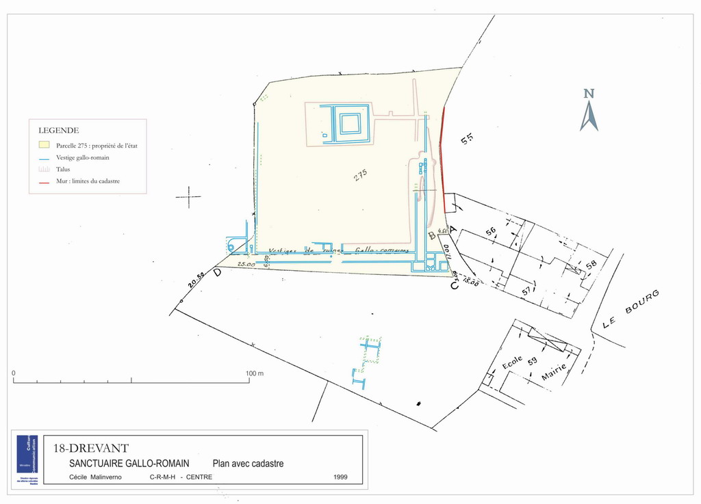 Sanctuaire : Plan avec plan cadastral.