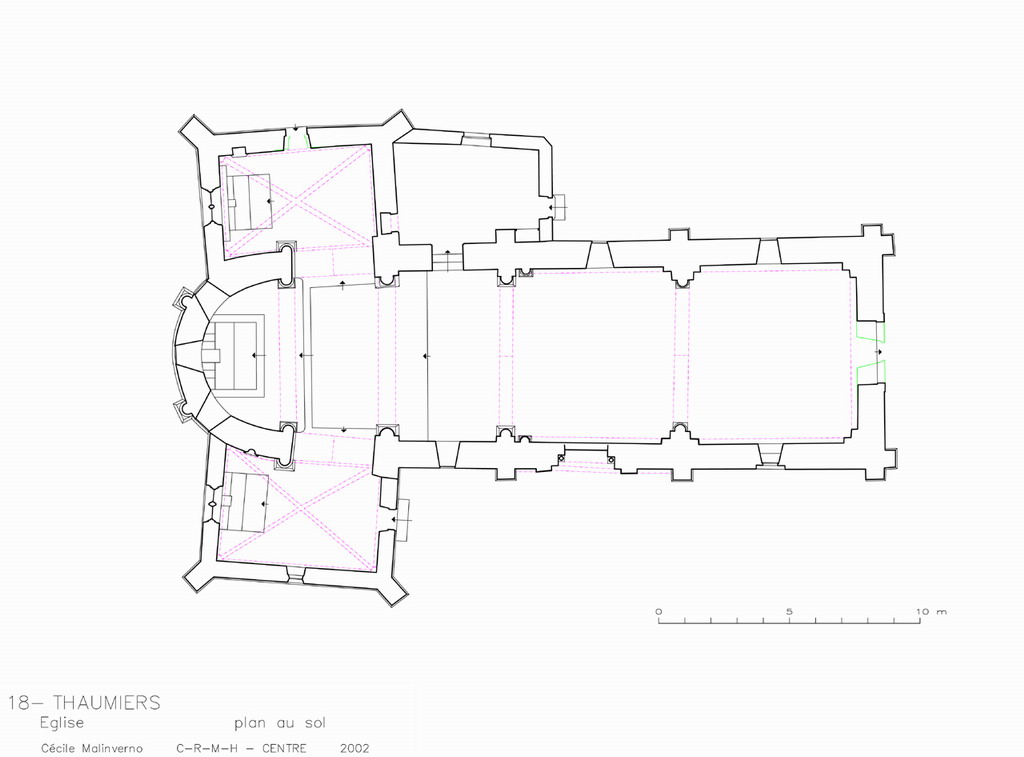 Eglise Saint-Saturnin : Plan au sol.