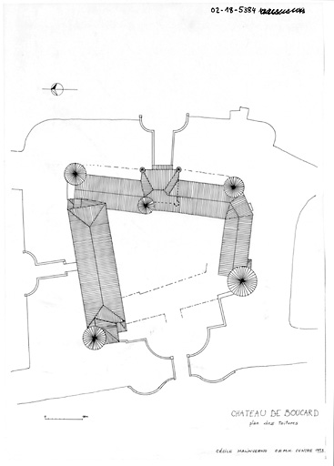 Château de Boucard : Plan des toitures.