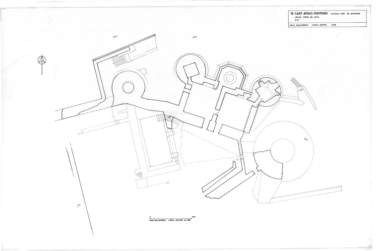 Ancienne forteresse de Montrond : Plan du niveau sol du corps de logis.