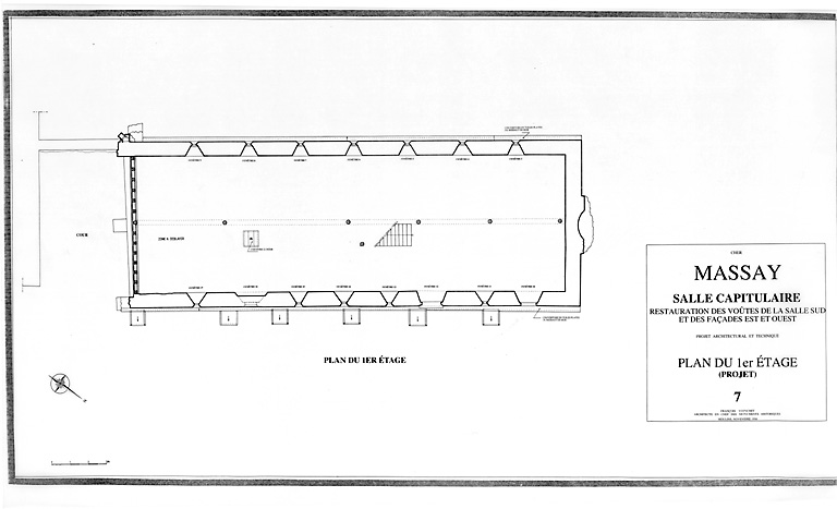 Abbaye Saint-Martin, salle capitulaire : 7 - plan du 1er étage (projet).