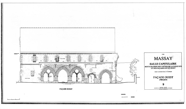 Abbaye Saint-Martin, salle capitulaire : 9 - façade ouest (projet).