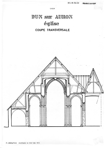 Eglise Saint-Etienne : Coupe transversale.