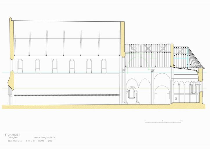 Collégiale Saint-Michel : 4 - coupe longitudinale
