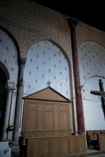 Collégiale Saint-Michel : Intérieur d u choeur, mur nord.