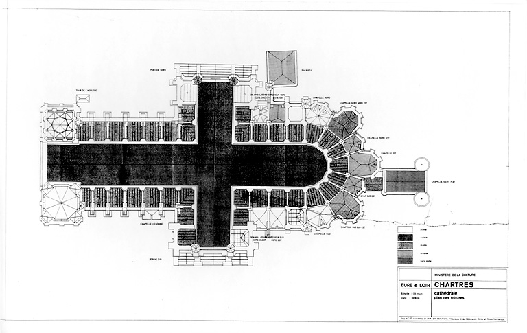 Cathédrale Notre-Dame : Plan des toitures.