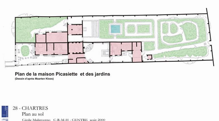 Maison Picassiette : Plan au sol d'après un dessin de Maarten Kloos