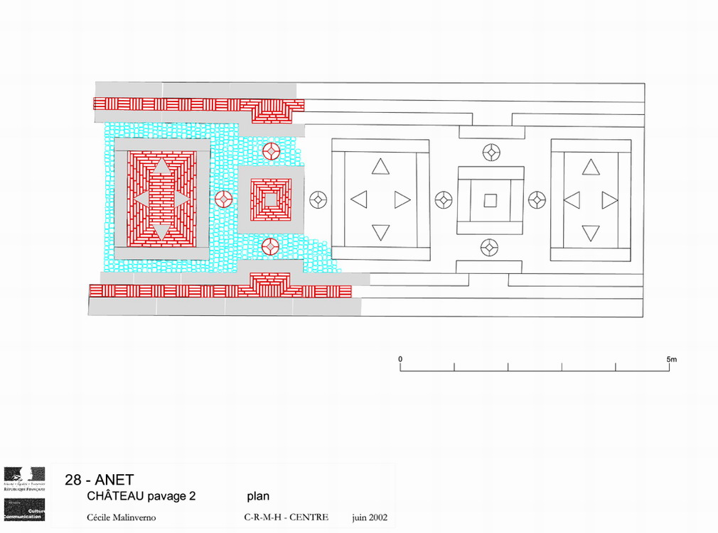 Château, parc : Plan du pavage 2.