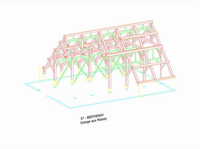 Grange aux Moines : Vue en perspective.