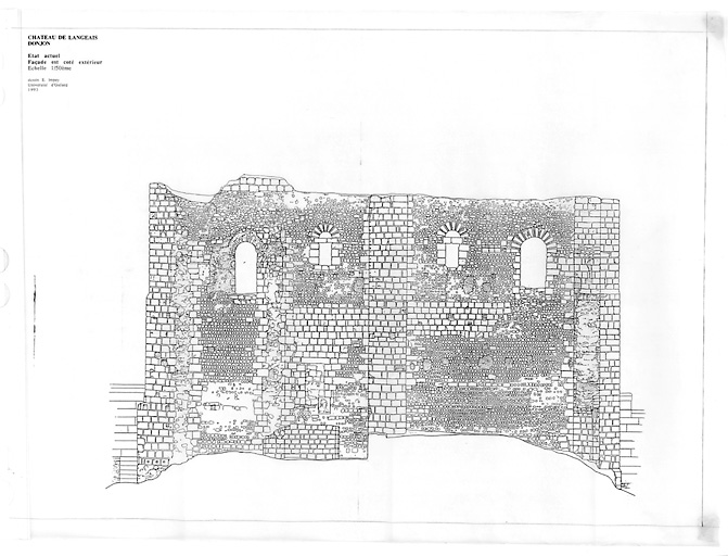 Château : Etat Actuel : façade est, coté extérieur.