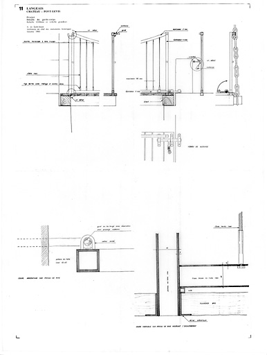 Château : 11 - PONT LEVIS : Détails de garde corps (P.A.T.).