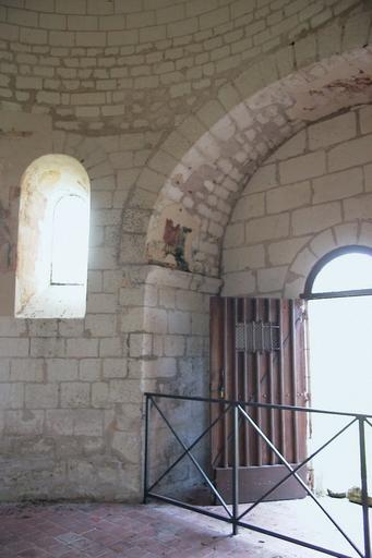 Chapelle Saint-Jean du Liget : Interieur, peintures murales, coté ouest.