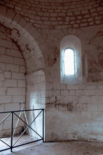 Chapelle Saint-Jean du Liget : Interieur, peintures murales, coté ouest.