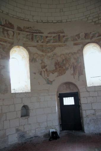 Chapelle Saint-Jean du Liget : Interieur, peintures murales, coté sud.