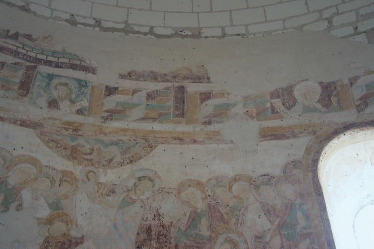 Chapelle Saint-Jean du Liget : Interieur, peintures murales, coté sud.