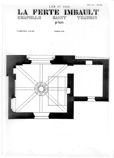 Chapelle, collégiale Saint-Thaurin : Plan de la chapelle.