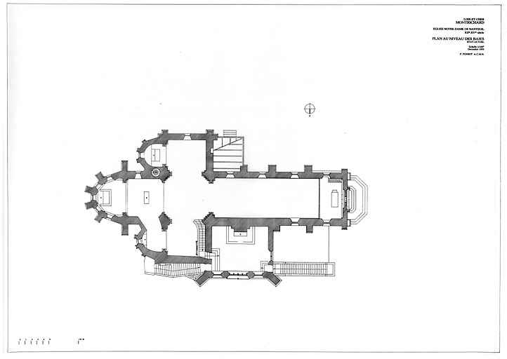 Eglise Notre-Dame de Nanteuil : Plan au niveau des baies, état actuel.