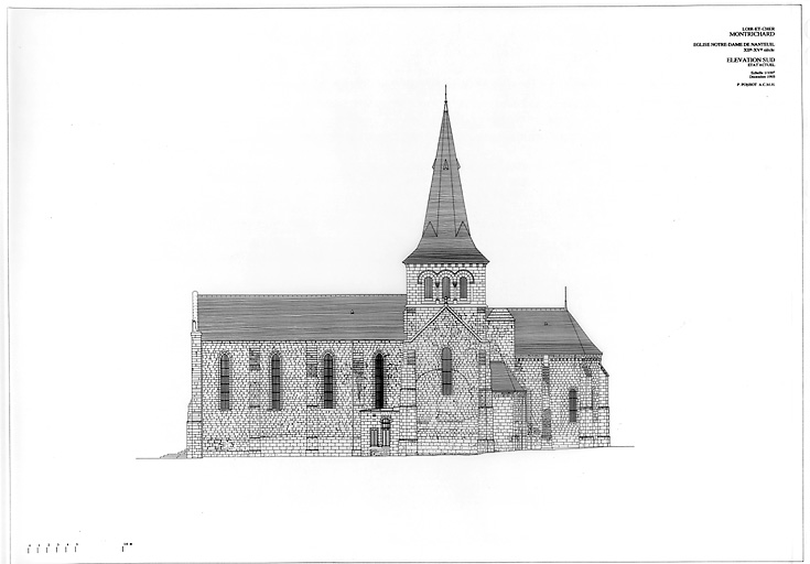 Eglise Notre-Dame de Nanteuil : Façade sud, état actuel.