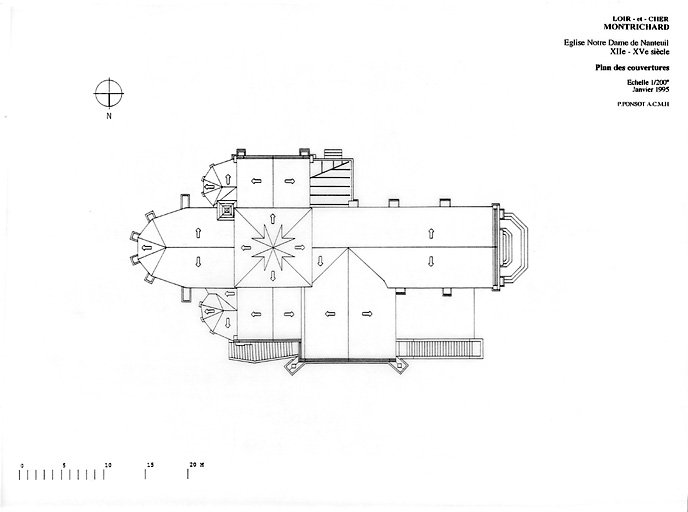 Eglise Notre-Dame de Nanteuil : Plan des couvertures.