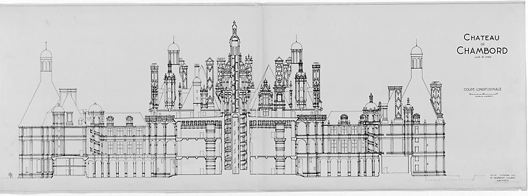 Château, Domaine de Chambord : coupe longitudinale