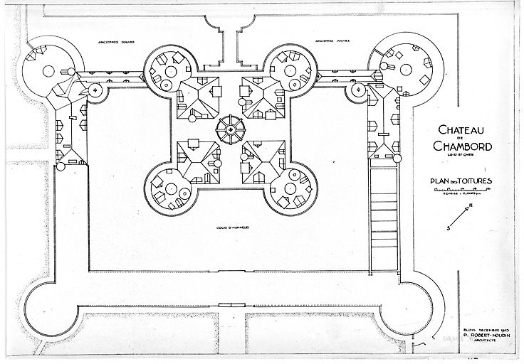 Château, Domaine de Chambord : plan de toitures