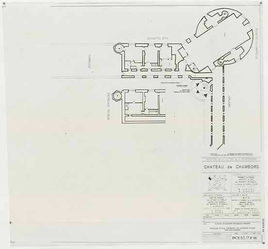 Château, Domaine de Chambord : P 08-Plan de localisation des reseaux incendie : premier étage, entresol du du premier étage, zone aile dauphine (DCE)