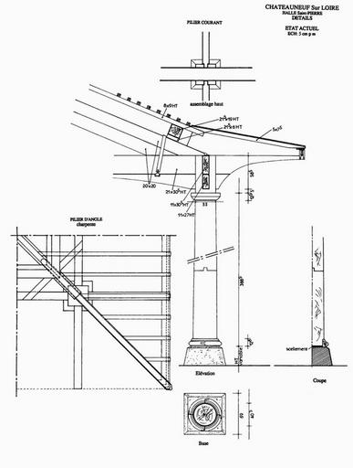 Halle Saint-Pierre : Détail des assemblages, état actuel.