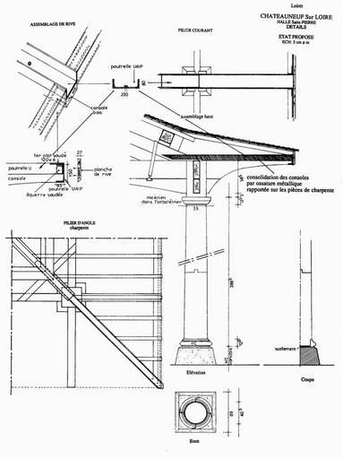 Halle Saint-Pierre : Détail des assemblages, état proposé.