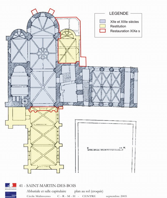 Abbaye de Saint-Georges : plan au sol