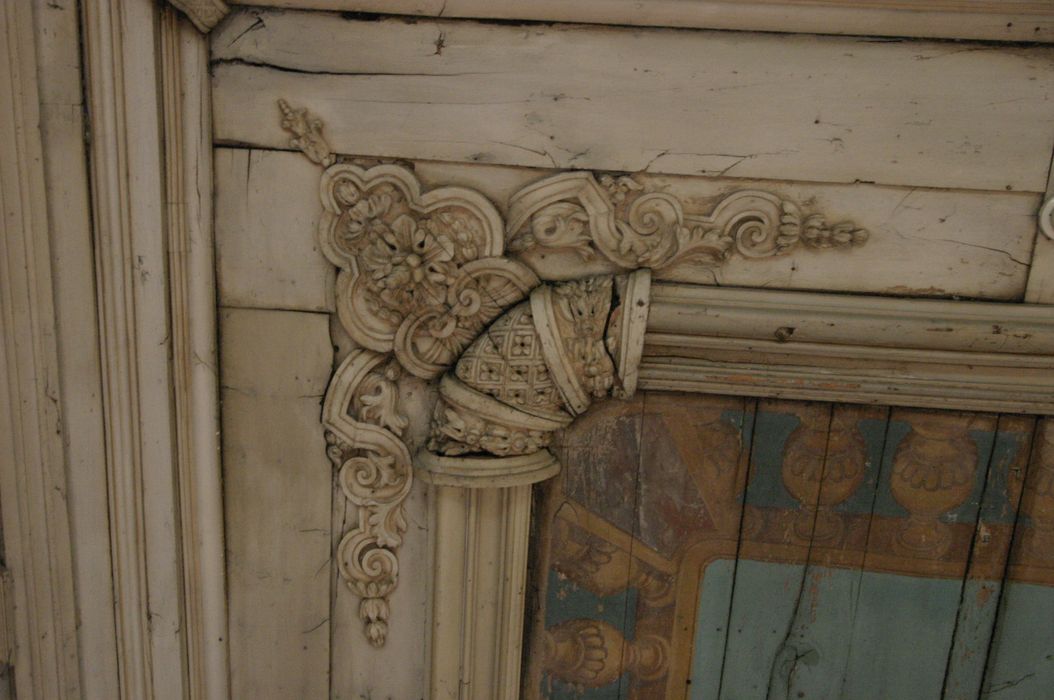 Ancienne abbaye Notre-Dame : Escalier d’honneur, détail du plafond