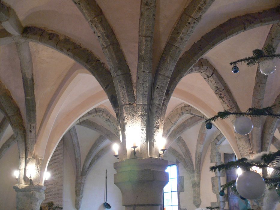 Ancienne abbaye de Notre-Dame de la Cour-Dieu : Salle, vue générale des voûtes