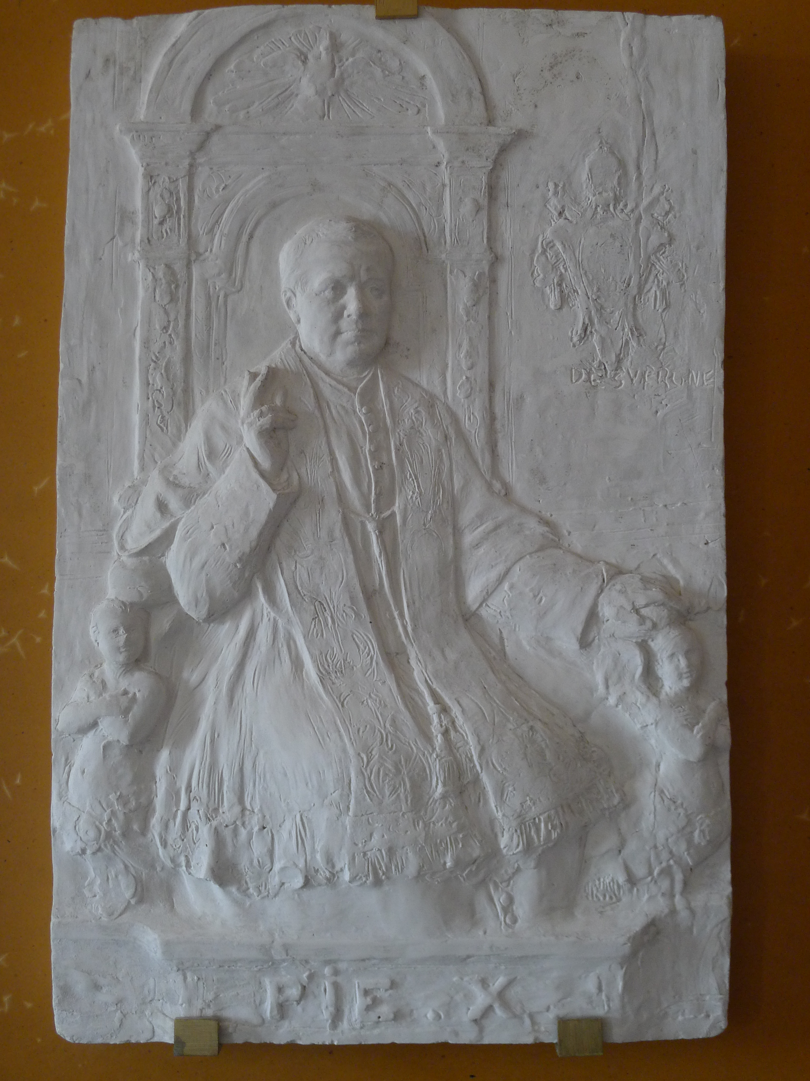 plaquette, étude pour un portrait du pape Pie X