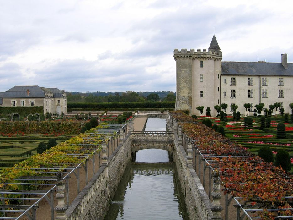 Château de Villandry : Vue partielle des jardins sud-est