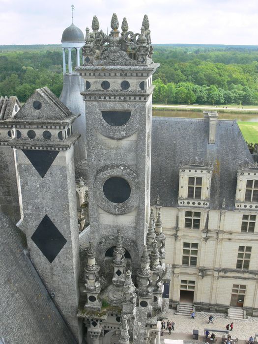 Domaine national de Chambord : Détail d'une des souches de cheminée