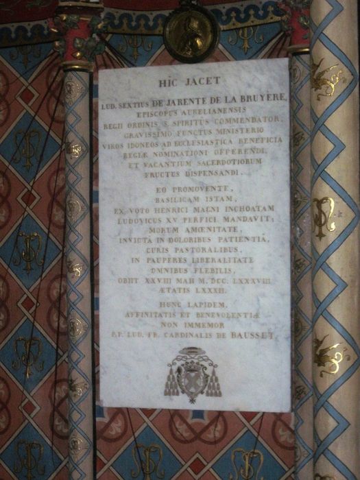 épitaphe à la mémoire de Louis Sextius Jarente de la Bruyère (1706-1788)