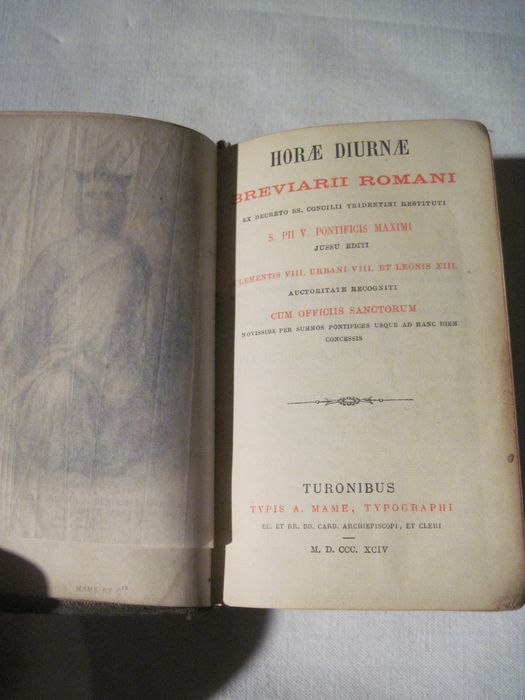 livre liturgique : Horae diurnae breviarii romani ex decreto ss. Concilii tridentini restituti. S. PII V. Pontificis Maximi jussi editi… première page