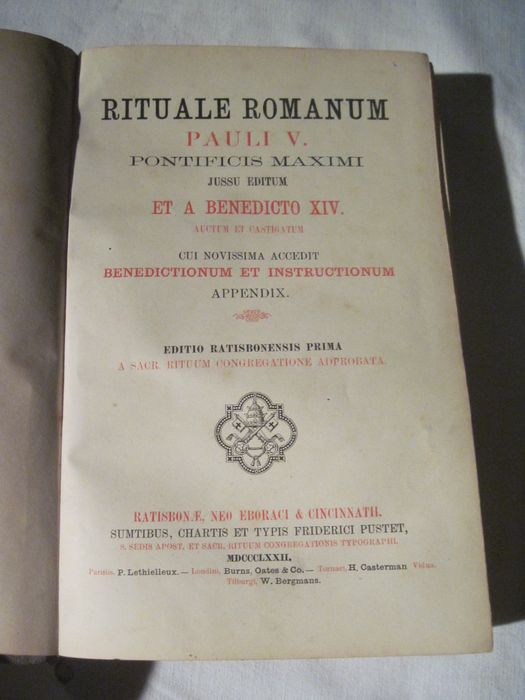 livre liturgique : Rituale romanum Pauli V. pontificis maximi jussu editum… page de garde