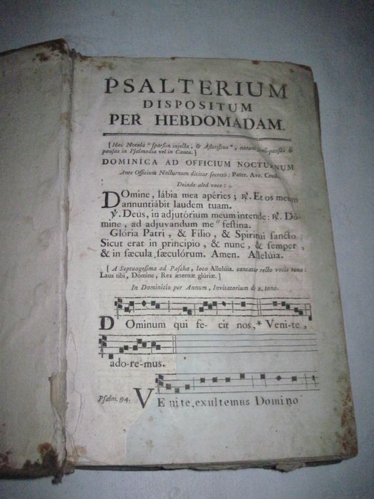 livre liturgique : Psalterium Dispositum Per Hebdomadam, page de garde