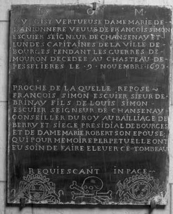 Dalle funéraire de Catherine Millain