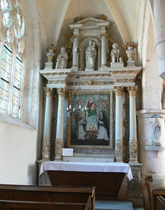 retable de la chapelle seigneuriale, tableau : Donation du rosaire (la)