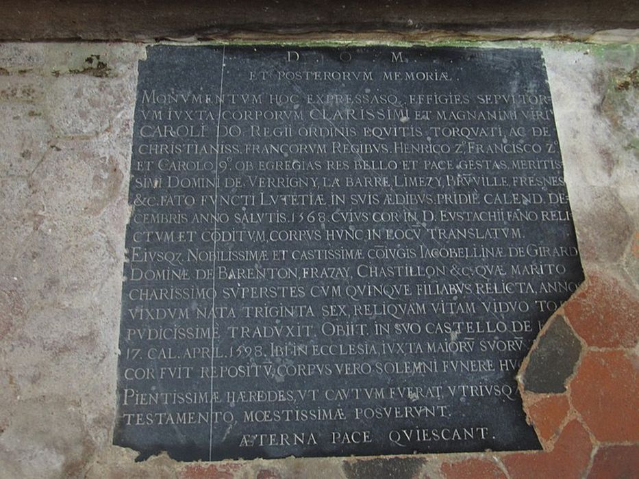 dalle funéraire (inscription funéraire)