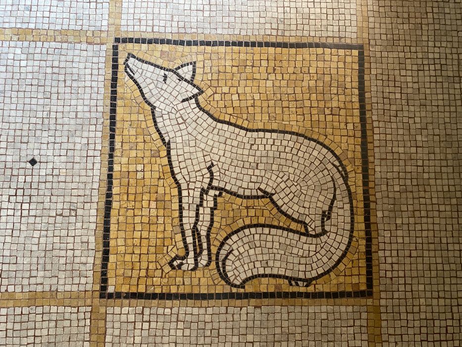 salle des gardes, détail d’une mosaïque du sol